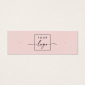Logo QR code blush roze stud oorbel display kaart (Voorkant)