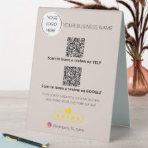 Logo QR code business review GOOGLE en YELP