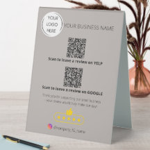 Logo QR code business review GOOGLE en YELP