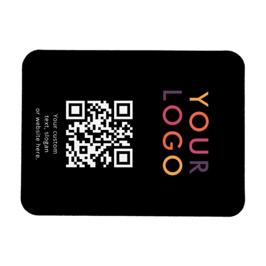Logo QR Code Business Template Black Magneet (Horizontaal)