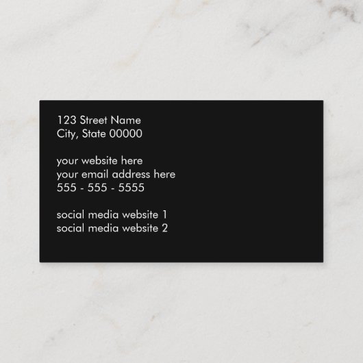 Logo QR Code Carte de visite noir moderne (Dos)