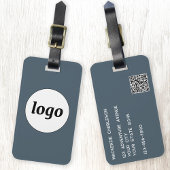 Logo QR Code Charcoal Gray Business Promotional Bagagelabel