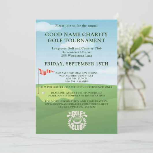 Logo QR-code Charity Golf Toernooi Kaart (Staand voorkant)