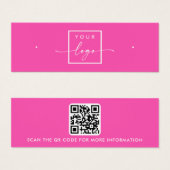 Logo QR code chaud rose goujon d'oreille carte d'a (Devant & derrière)