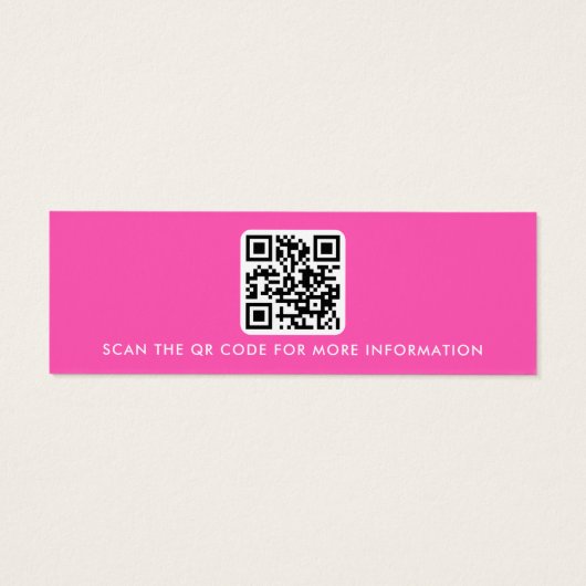 Logo QR code chaud rose goujon d'oreille carte d'a (Dos)