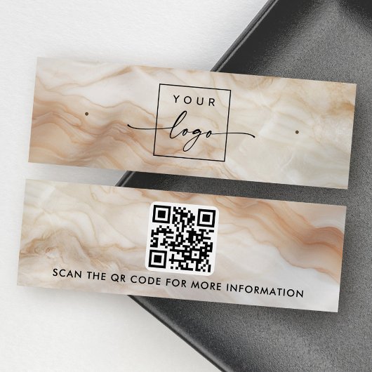 Logo QR code de marbre look stud d'oreille carte d