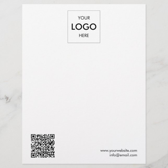Logo QR-code Eenvoudige professionele briefkop Briefhoofd (Voorkant)