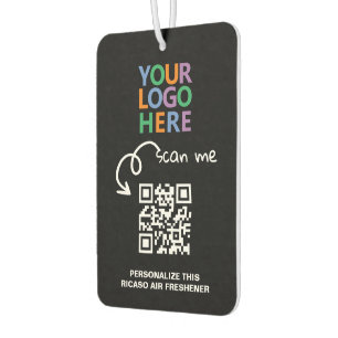 Logo QR-code en aangepaste tekst gepersonaliseerd Luchtverfrisser
