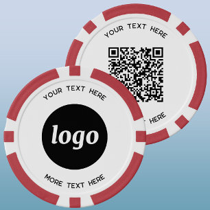 Logo QR-code en tekst zakelijke promotie Poker Chips