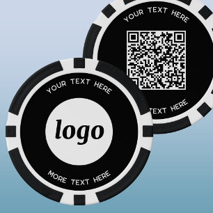 Logo QR-code en tekst zakelijke promotie Poker Chips