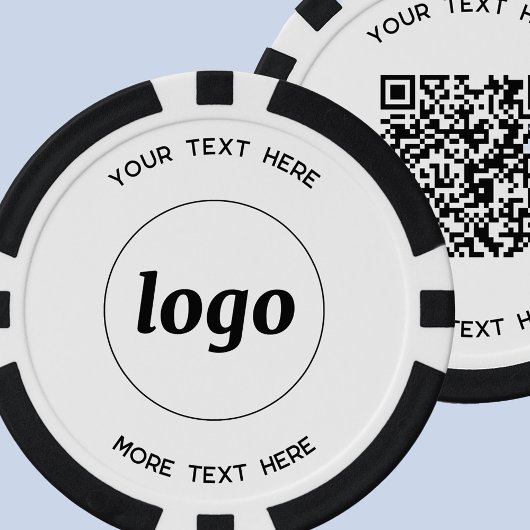 Logo QR-code en Tekst Zakelijke Promotie Poker Chips
