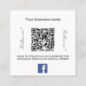 Logo QR code Facebook volg ons merk kleur Vierkante Visitekaartje (Achterkant)