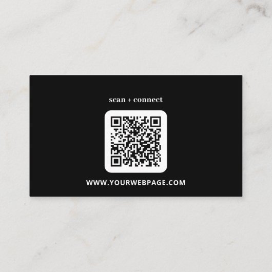 Logo QR Code Generic Design Zwarte Visitekaartjes (Achterkant)