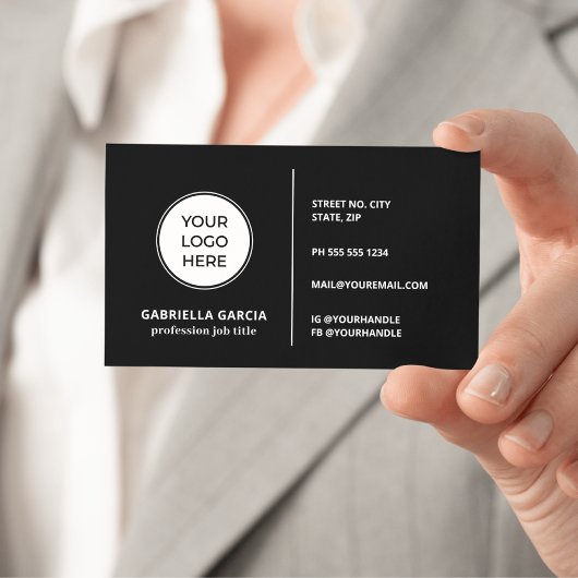 Logo QR Code Générique Design Carte de visite noir