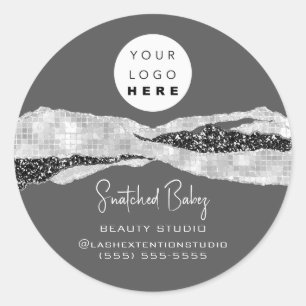 Logo QR-code Hairdresser Makeup Gray Silver SPA Ronde Sticker