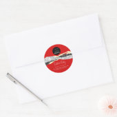 Logo QR-code Hairdresser Makeup Stromen Red Gold Ronde Sticker (Envelop)