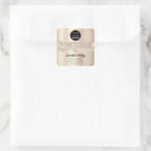 Logo QR-code Hartelijk dank U lijnt Roos Glitter Vierkante Sticker (Tas)