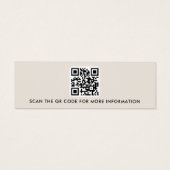 Logo QR code licht tan stud oorbel display kaart (Achterkant)