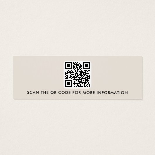 Logo QR code licht tan stud oorbel display kaart (Achterkant)
