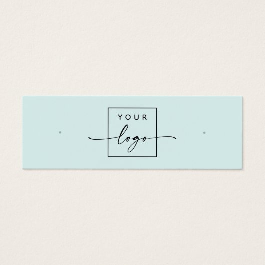 Logo QR code lichtblauwe stud oorbel display kaart (Voorkant)