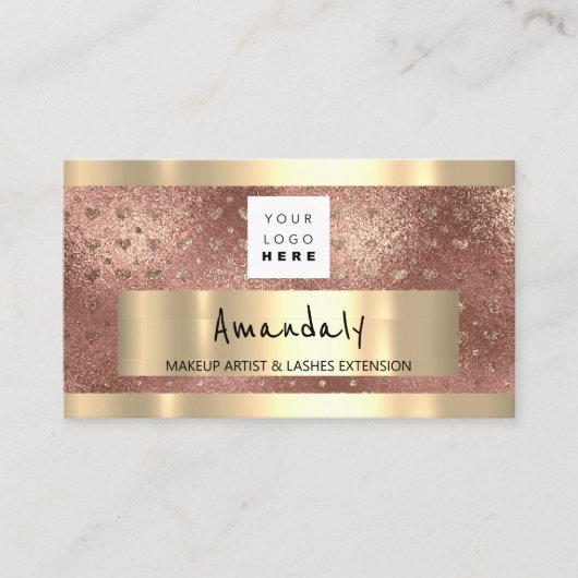 Logo QR CODE Logo Glitter Roze Visitekaartje (Voorkant)