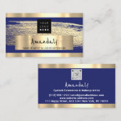 Logo QR CODE Logo Gold Blue Navy Professional Visitekaartje (Voorkant / Achterkant)