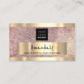 Logo QR CODE Logo Paars Glitter Visitekaartje (Voorkant)