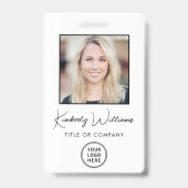 Logo QR Code Medewerker Foto-ID Badge (Voorkant)