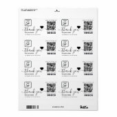 Logo QR Code Minimalist Bedankt Zakelijk Etiket (Full Sheet)