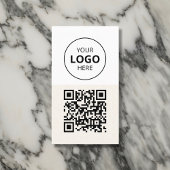 Logo QR Code Minimalist Beige Visitekaartje