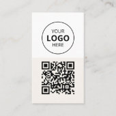 Logo QR Code Minimalist Beige Visitekaartje (Voorkant)