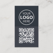Logo QR Code Minimalistisch Grijs Visitekaartje (Voorkant)