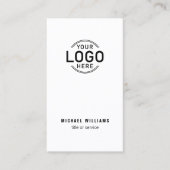 Logo QR Code Minimalistisch Wit Zwart Modern Custo Visitekaartje (Voorkant)