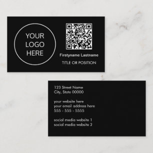 Logo QR Code Modern Zwart Visitekaartje