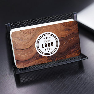 Logo QR Code Moderne houten timmerbouw Visitekaartje