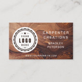 Logo QR Code Moderne houten timmerbouw Visitekaartje (Voorkant)