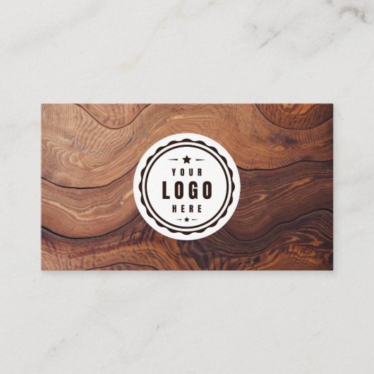 Logo QR Code Moderne houten timmerbouw Visitekaartje (Voorkant)