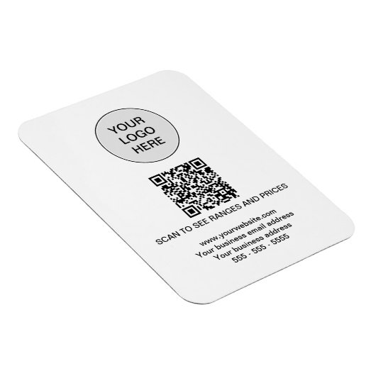 Logo QR Code Moderne Witte Magneet (Rechterzijde)