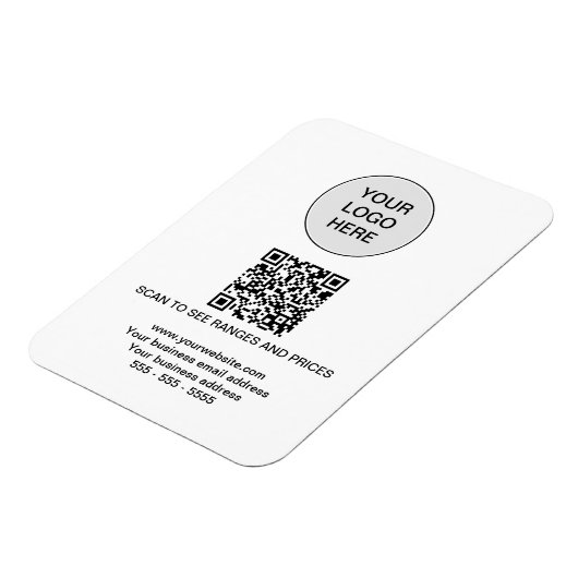 Logo QR Code Moderne Witte Magneet (Linkerzijde)