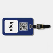 Logo QR-code Navy Blue Business Promotional Bagagelabel (Voorkant horizontaal)