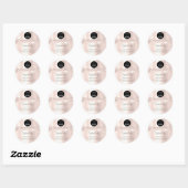Logo QR-code Online Winkel zilver Glitter RosePowd Ronde Sticker (Vel)