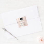 Logo QR-code Online Winkel zilver Glitter RosePowd Vierkante Sticker (Envelop)
