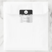 Logo QR-code Online Winkelen Glitter Silver Grey Vierkante Sticker (Tas)