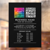 Logo QR-code openingstijden scannen prijslijsten Raamsticker (Vel 2)