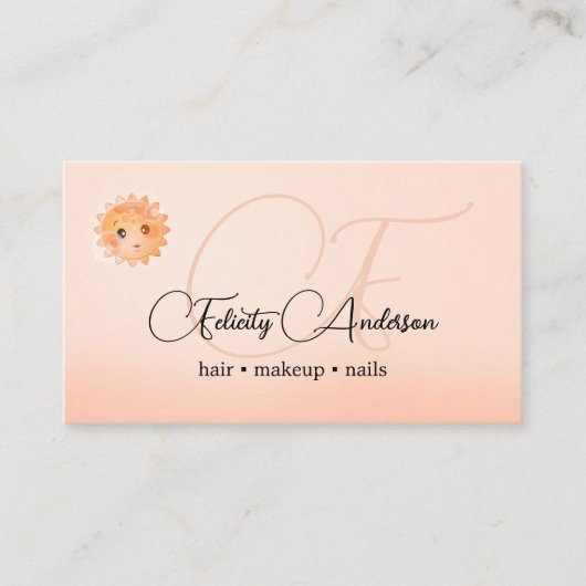 Logo QR Code Peach Beauty Carte de visite (Devant)