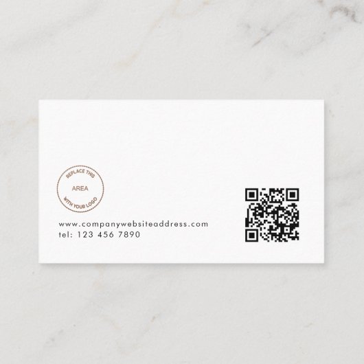 Logo QR Code Photo Overlay Florist Carte de remerc (Dos)