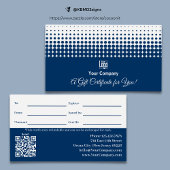 Logo QR Code Promo Blauw Wit Cadeaubon Visitekaartje