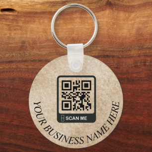 Logo QR-code Promotie Gold Glitter Sleutelhanger