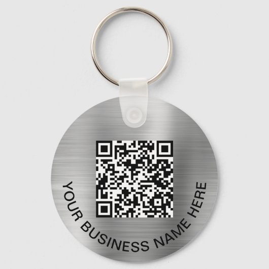 Logo QR-code Promotie Silver Sleutelhanger (Voorkant)