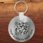 Logo QR-code Promotie Silver Sleutelhanger (Voorkant)